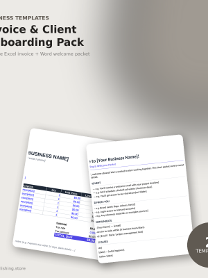 Small Business Invoice & Client Onboarding Template Pack