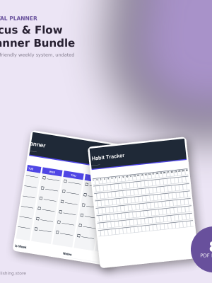Focus & Flow Digital Planner Bundle (ADHD-Friendly, Undated)