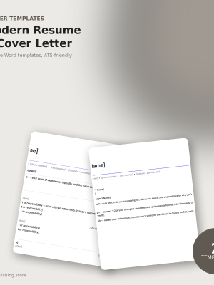 Modern Resume & Cover Letter Template Pack (Editable Word)